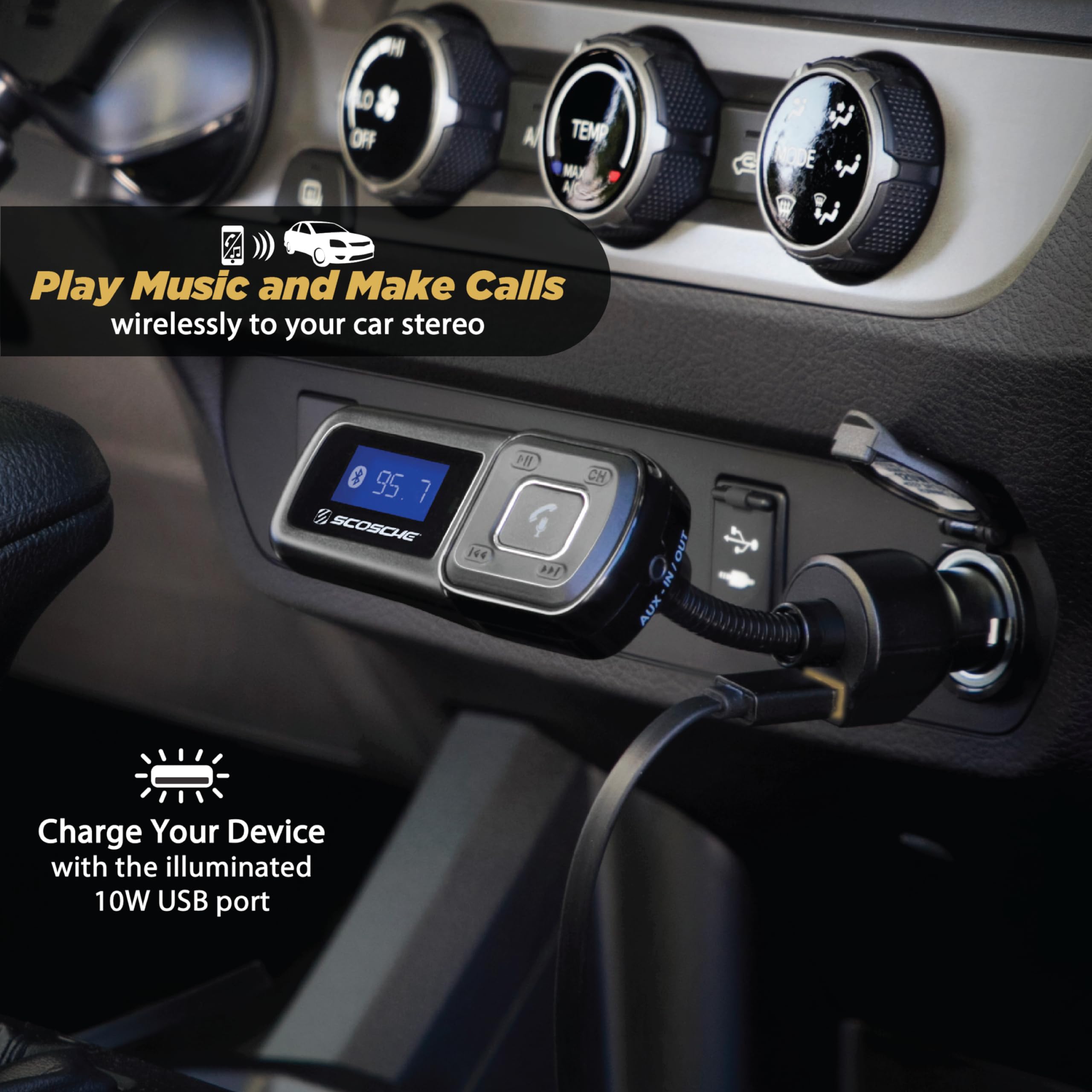 Foto 3 | Kit Manos Libres Bluetooth Para Coche Scosche Btfm Btfreq Con Transmisor Fm - Venta Internacional.