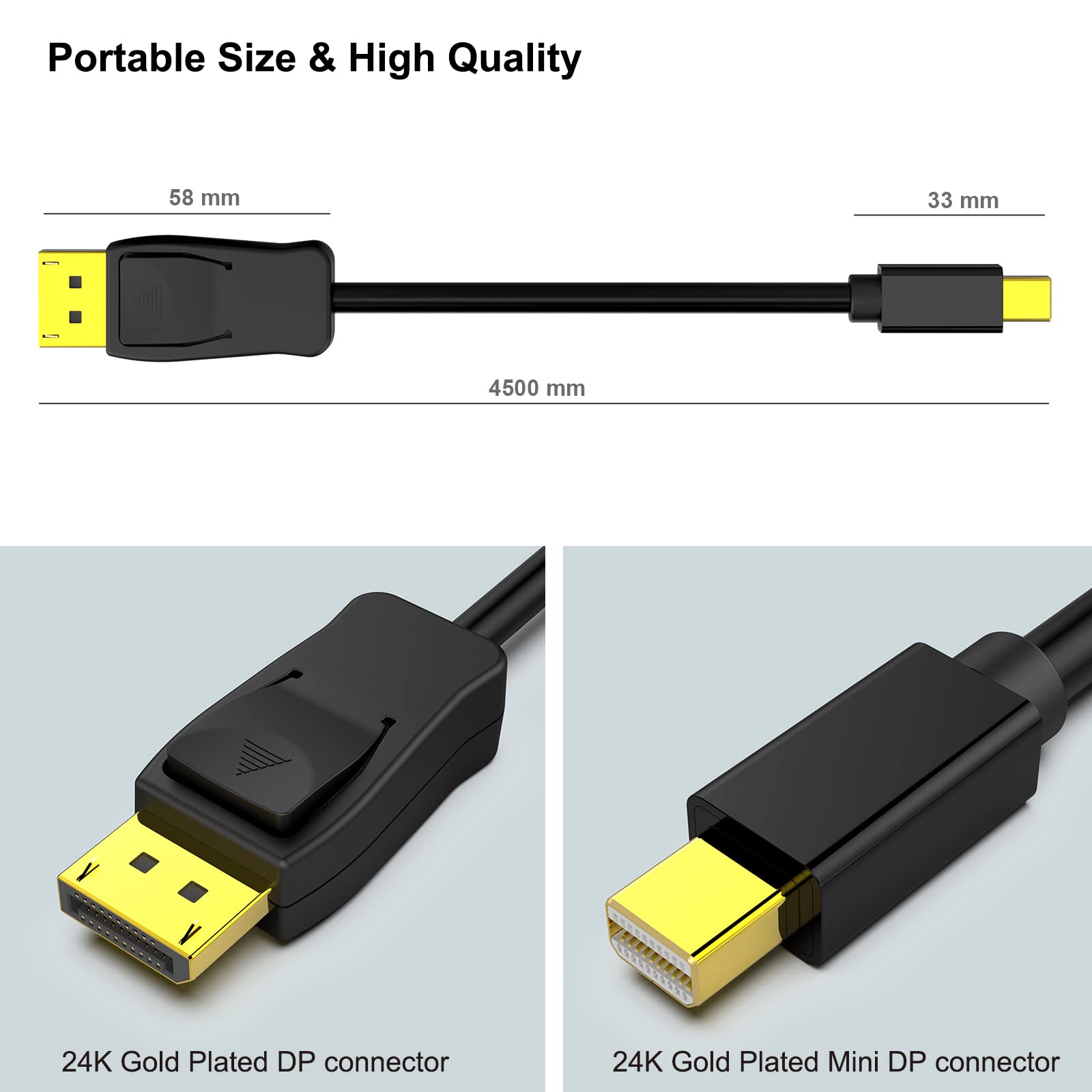 Foto 7 pulgar | Cable Benfei Mini Displayport A Displayport 4k @60hz 4k - Venta Internacional.