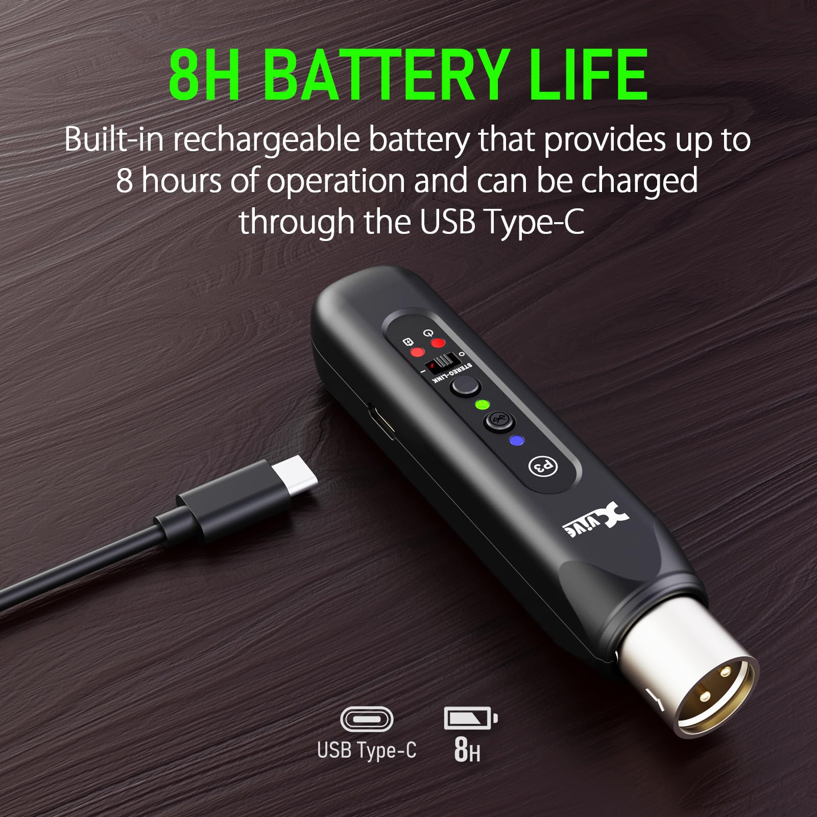 Foto 4 pulgar | Receptor Bluetooth Xvive P3 Xlr Inalámbrico Con Batería De 8 H De Duración - Venta Internacional.