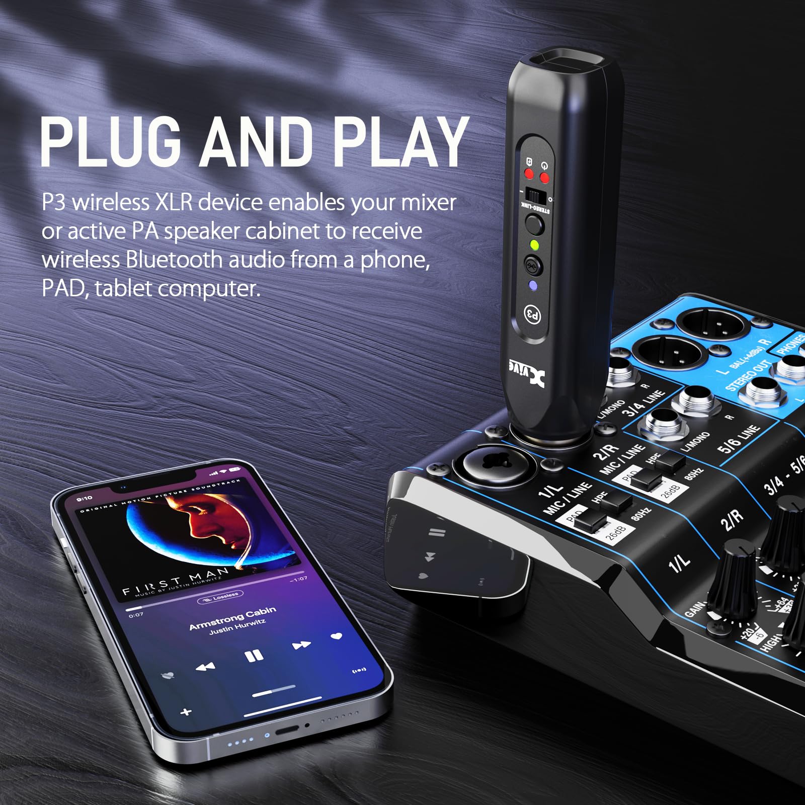 Foto 6 pulgar | Receptor Bluetooth Xvive P3 Xlr Inalámbrico Con Batería De 8 H De Duración - Venta Internacional.