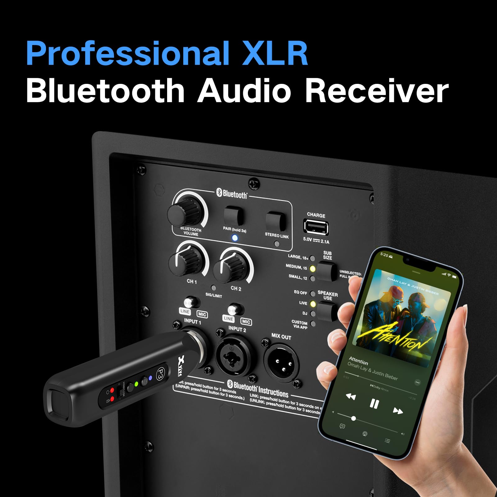 Foto 3 pulgar | Receptor Bluetooth Xvive P3 Xlr Inalámbrico De Alta Fidelidad - Venta Internacional.
