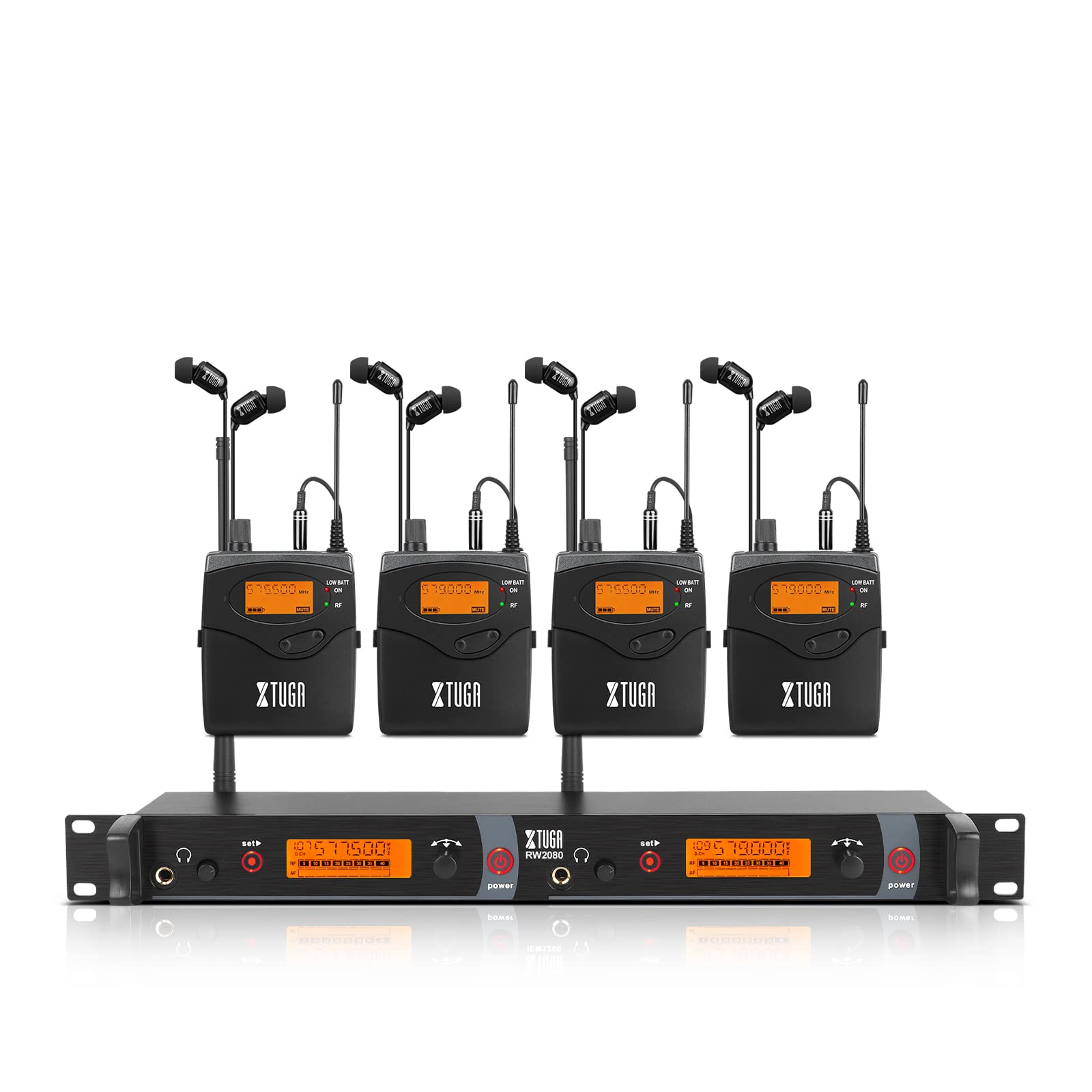 Foto 1 | Sistema Inalámbrico De Monitorización Intraural Xtuga Rw2080 De 2 Canales Y 4 Mochilas - Venta Internacional.