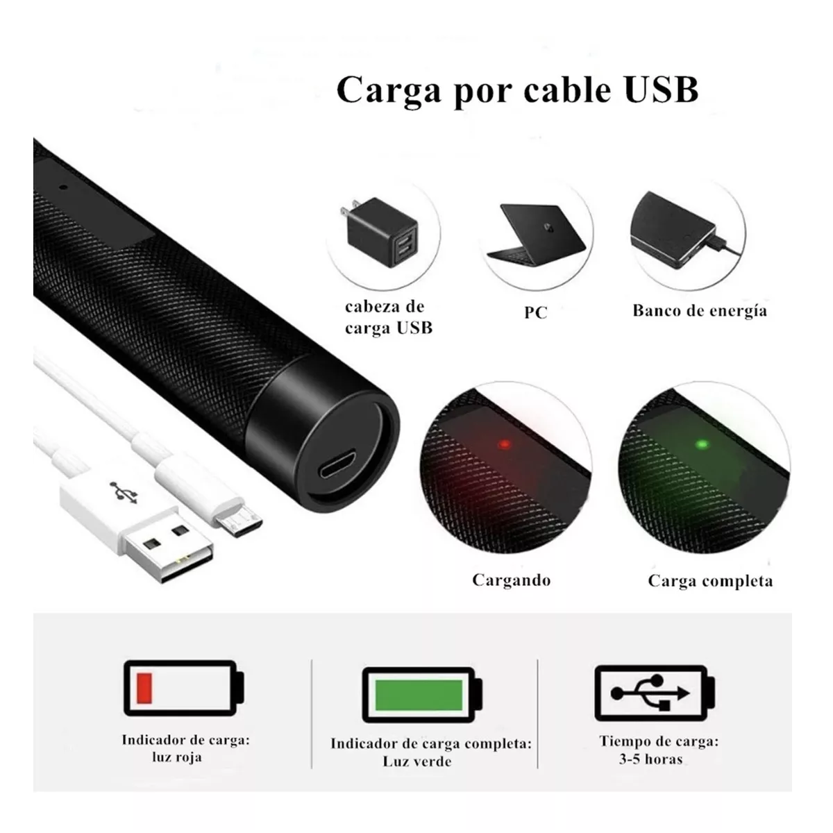 Foto 3 | Puntero Láser Verde Eo Safe Imports Esi-3908 Proyector Carga USB Recargable 5000mw