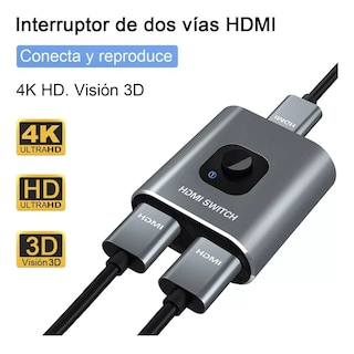 Foto 3 | Switch Hdmi 4k 3d 2 En 1 Bidireccional Conmutador Eo Safe Imports Esi-5047 Plata