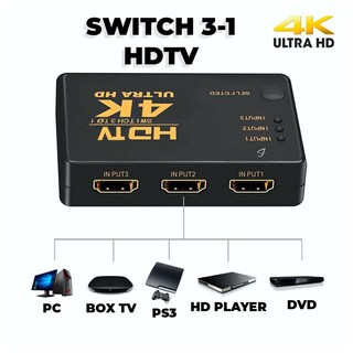 Foto 4 | Switch Hdmi 4k 3 Puertos y Control Remoto Elegate Con90 color Negro