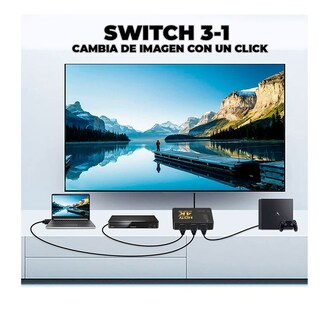 Foto 5 | Switch Hdmi 4k 3 Puertos y Control Remoto Elegate Con90 color Negro