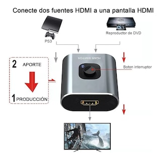 Foto 3 | Switch HDMI 2 en 1 Bidireccional Eo Safe Imports ESI-6322 color Plata
