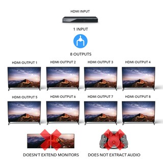 Foto 6 | Divisor Hdmi Orei De 1 Entrada Y 8 Salidas 4k @30hz Con Gestión Edid - Venta Internacional.