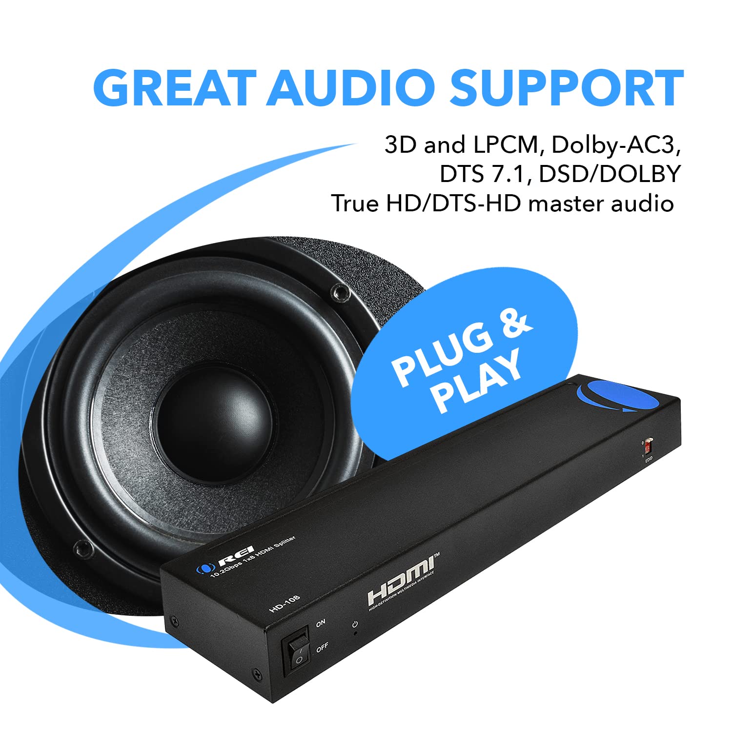 Foto 8 pulgar | Divisor Hdmi Orei De 1 Entrada Y 8 Salidas 4k @30hz Con Gestión Edid - Venta Internacional.