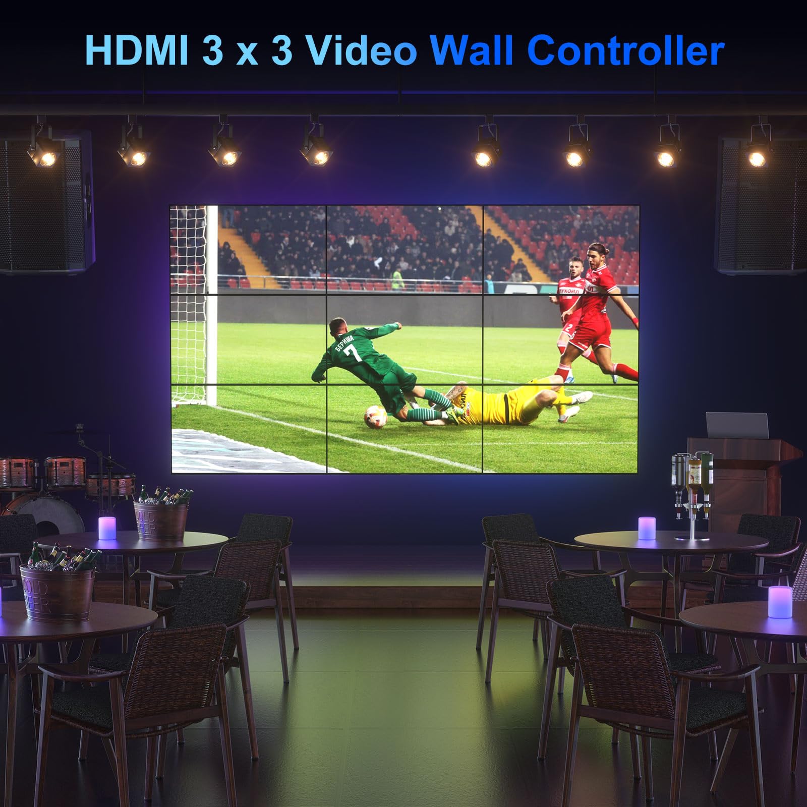 Foto 5 pulgar | Controlador De Pared De Vídeo Portta 3x3 4k Hdmi Con 19 Modos De Empalme - Venta Internacional.