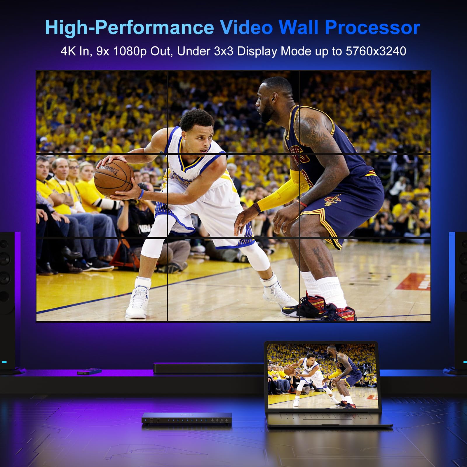 Foto 6 pulgar | Controlador De Pared De Vídeo Portta 3x3 4k Hdmi Con 19 Modos De Empalme - Venta Internacional.