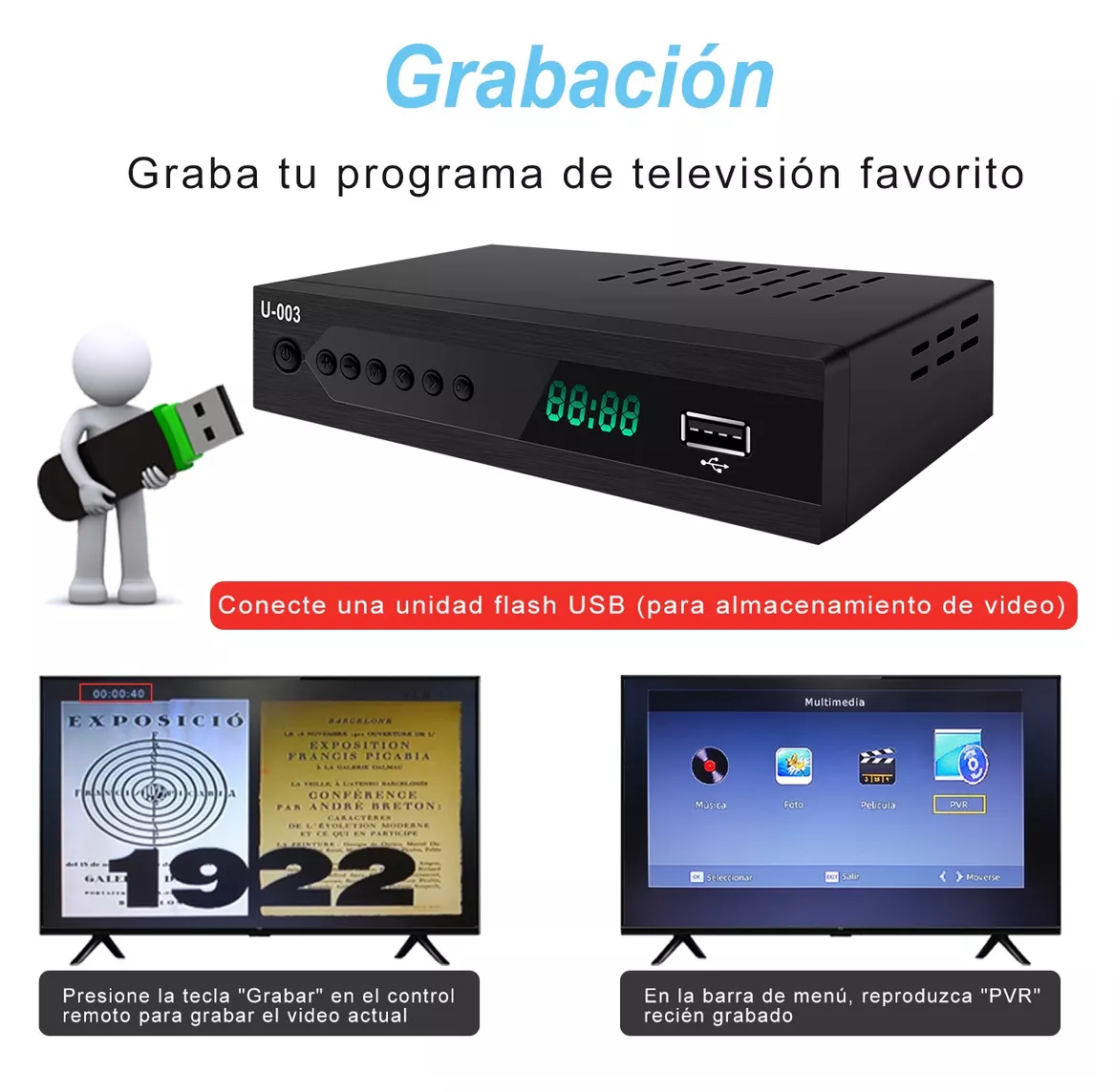 Foto 3 pulgar | Decodificador De Tv Digital Convertidor 1080p Full Hd