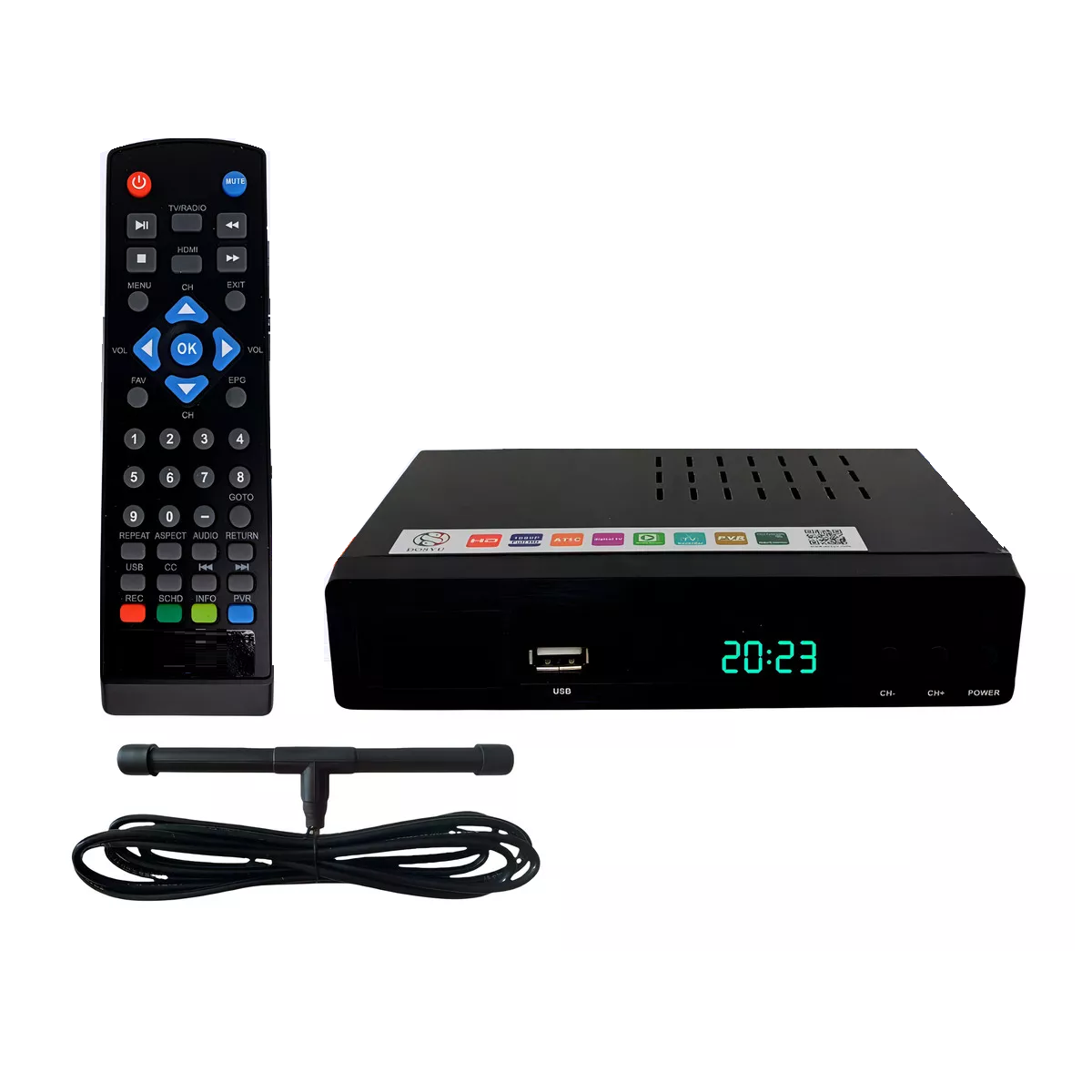 Decodificador Convertidor Digital Tv Full Hd 1080p + Antena Eo Safe Imports Esi-16049 Negro