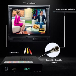 Foto 3 | Decodificador Convertidor Digital Tv Full Hd 1080p + Antena Eo Safe Imports Esi-16049 Negro
