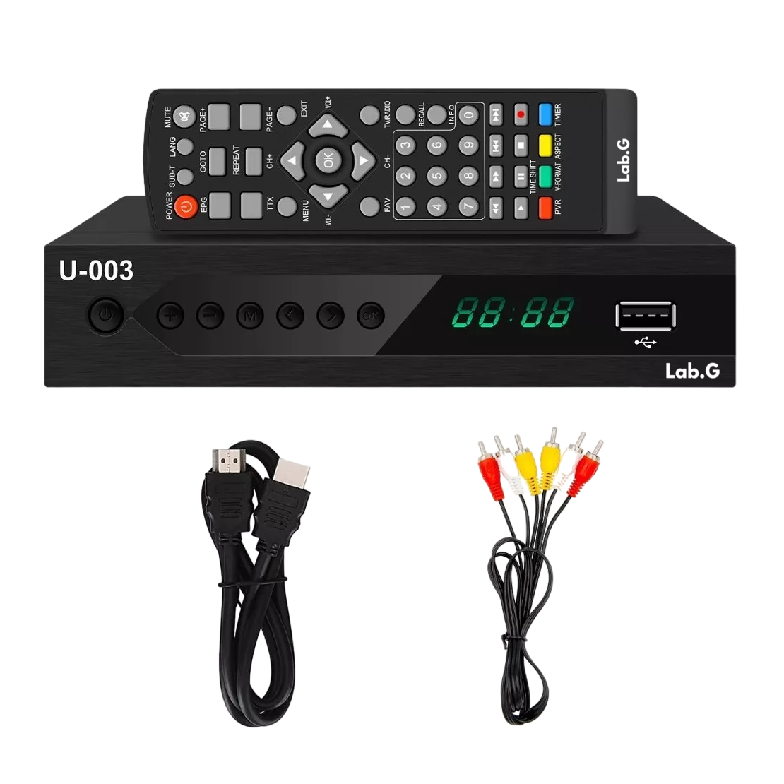 Decodificador De Tv Digital Convertidor 1080p Full Hd, Negro