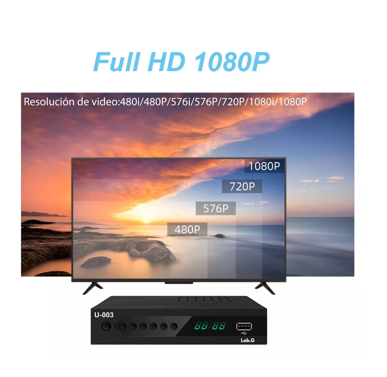 Foto 5 pulgar | Decodificador De Tv Digital Convertidor 1080p Full Hd, Negro