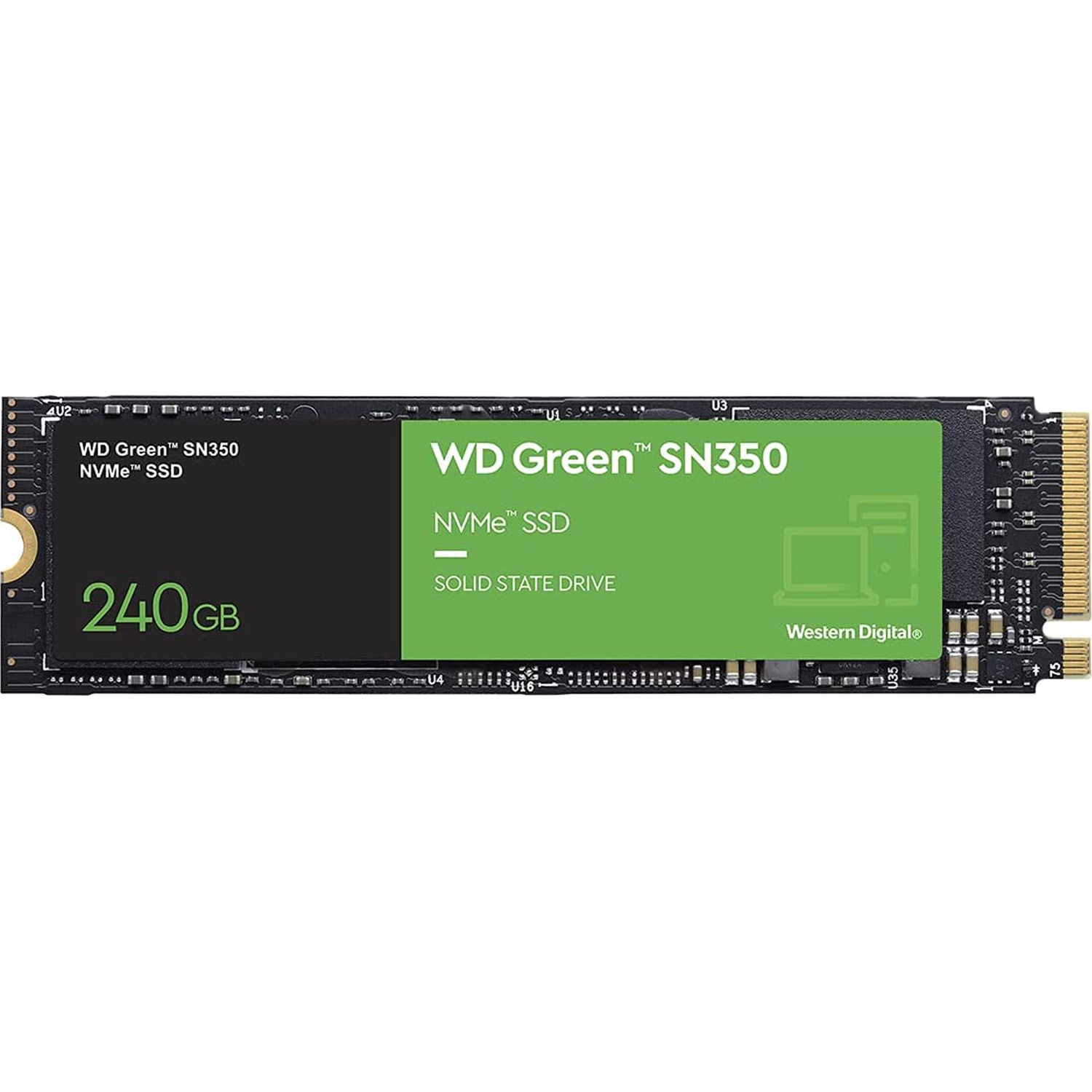 Foto 2 pulgar | Unidad de Estado Sólido Western Digital Wds240g2g0c Verde Ssd M.2 240gb Sn350 Nvme Pcie 2400mbs