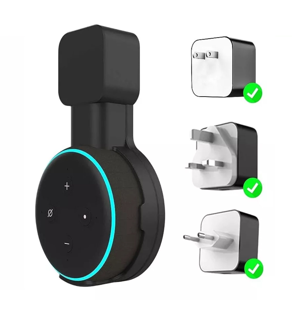 Foto 3 pulgar | Soporte de Pared Belug Negro para Alexa Echo Dot