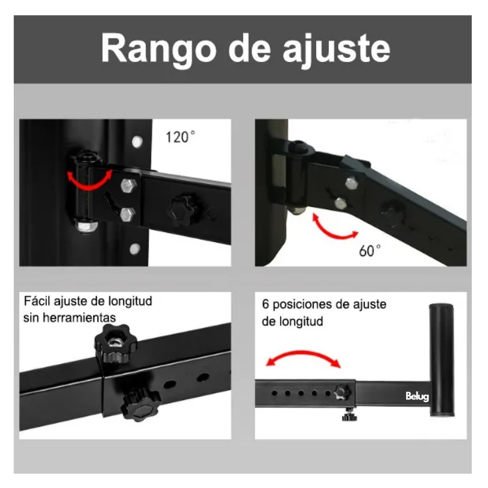 Foto 3 pulgar | Soporte Base De Pared Para Altavoz Lab.g Soporte 50kg 2pzs Negro