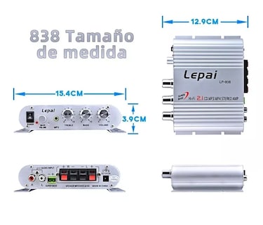 Foto 2 | Amplificador Lvpin Carro RCA Estéreo De 2.1 Canales color Plateado