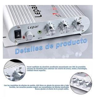 Foto 3 | Amplificador Lvpin Carro RCA Estéreo De 2.1 Canales color Plateado