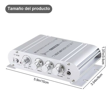 Foto 6 | Amplificador de 800w Belug color Plata para Auto