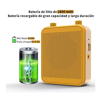 Foto 5 | Amplificador de Voz Portátil Belug color Amarillo Recargable Audio Bluetooth