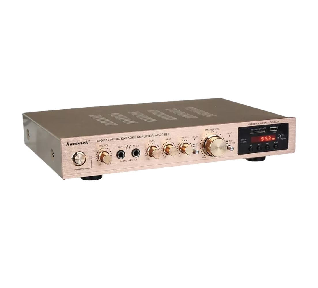 Amplificador Audio Bluetooth 5 Canales 2000w Para Uso Domésto Dorado