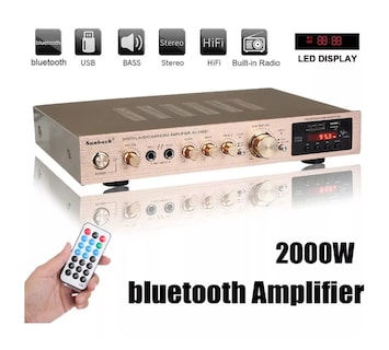 Foto 4 | Amplificador Audio Bluetooth 5 Canales 2000w Para Uso Domésto Dorado