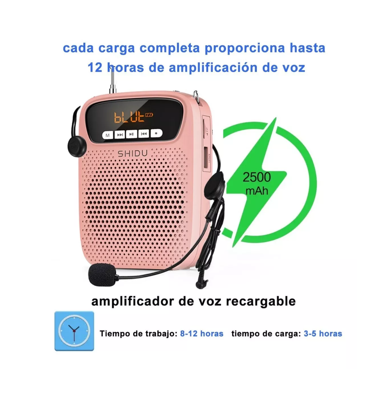 Foto 3 pulgar | Amplificador de Voz Lab.G con Bluetooth 15w Rosa