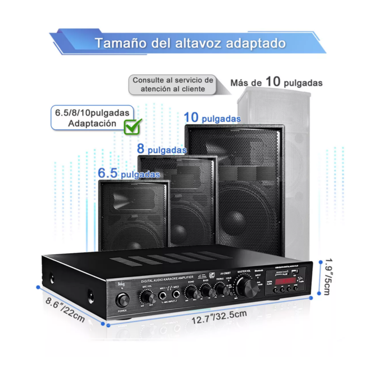 Foto 6 pulgar | Amplificador de Audio Sunbuck Av-298bt 5 Canales 2000 w
