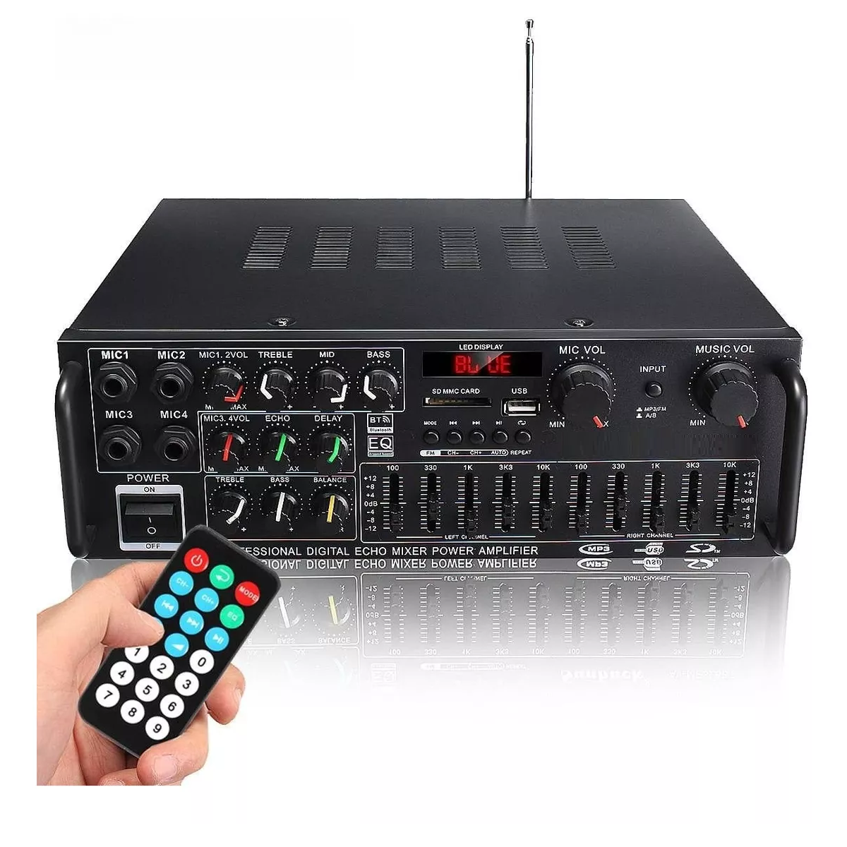 Foto 3 pulgar | Amplificador de Audio Bluetooth Eo Safe Imports ESI-11724 Negro