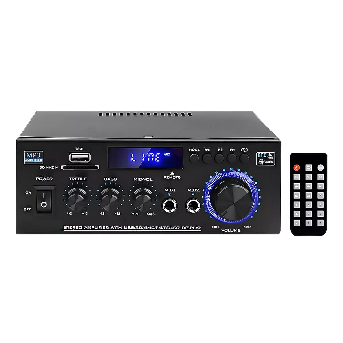 Foto 2 pulgar | Amplificador De Audio De 600w Con Bluetooth Para Auto Eo Safe Imports Esi-12319 Negro