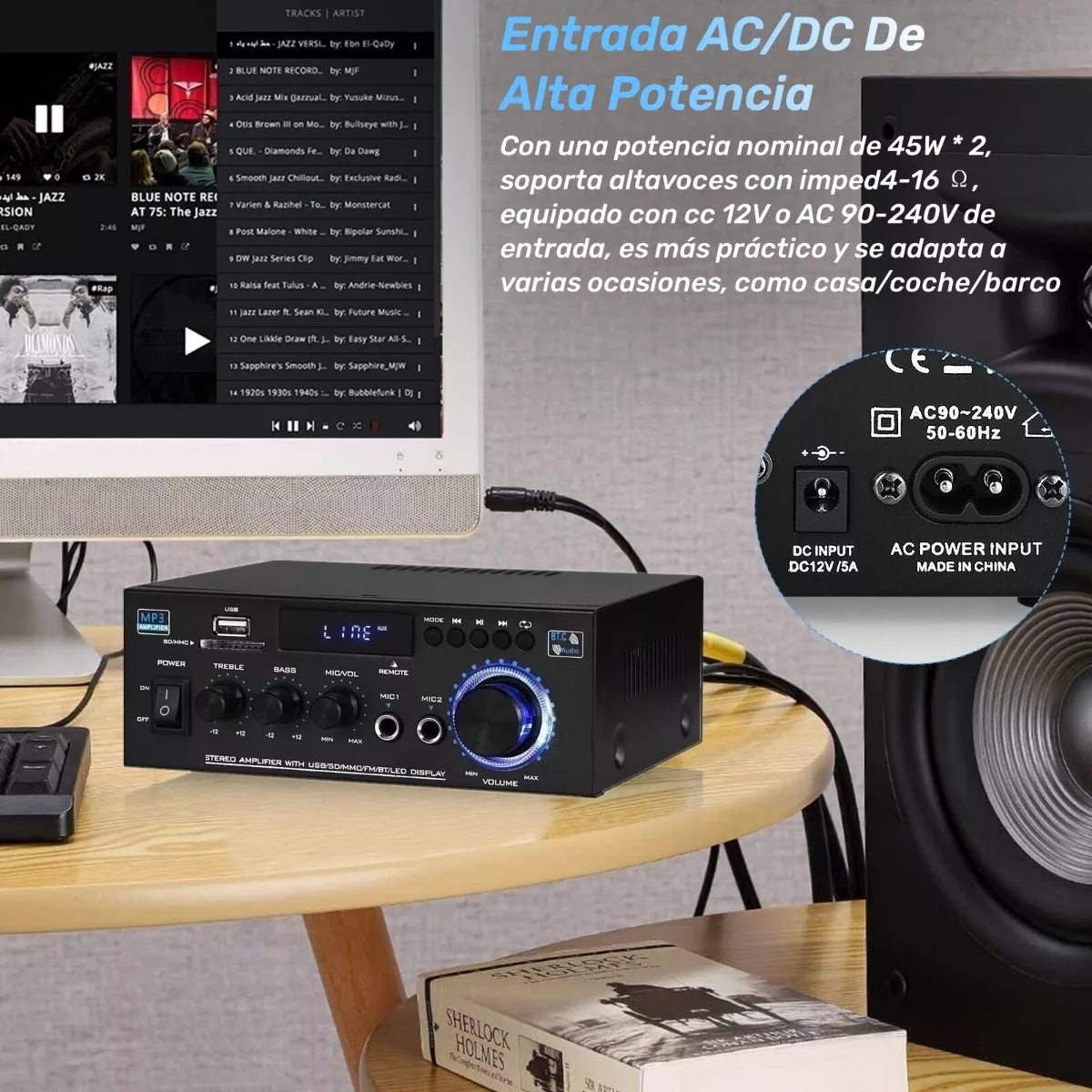 Foto 3 pulgar | Amplificador De Audio De 600w Con Bluetooth Para Auto Eo Safe Imports Esi-12319 Negro