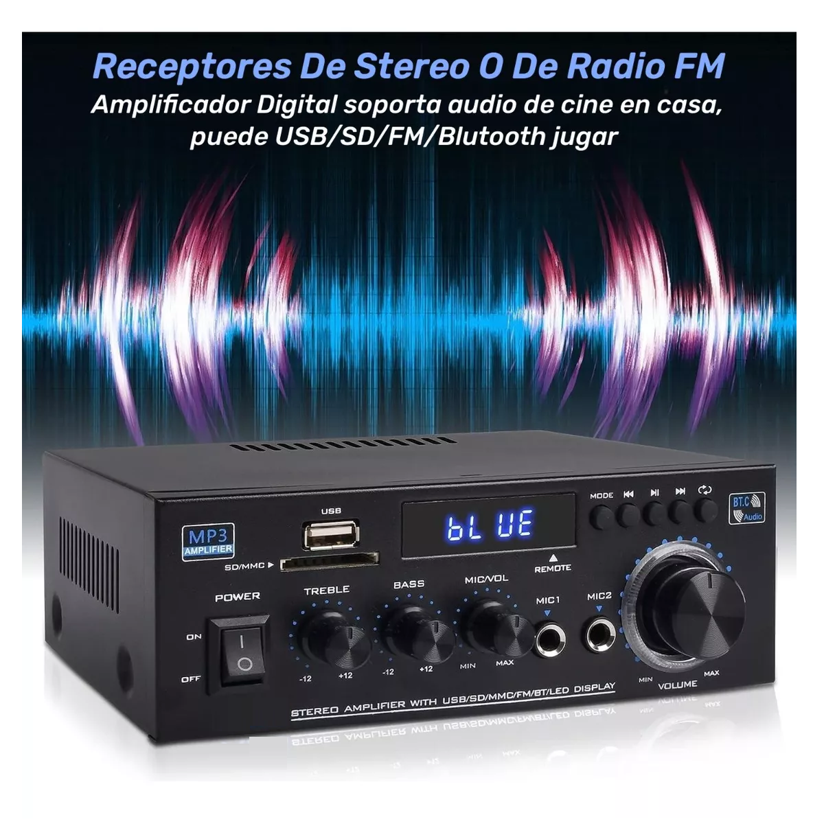 Foto 4 pulgar | Amplificador De Audio De 600w Con Bluetooth Para Auto Eo Safe Imports Esi-12319 Negro