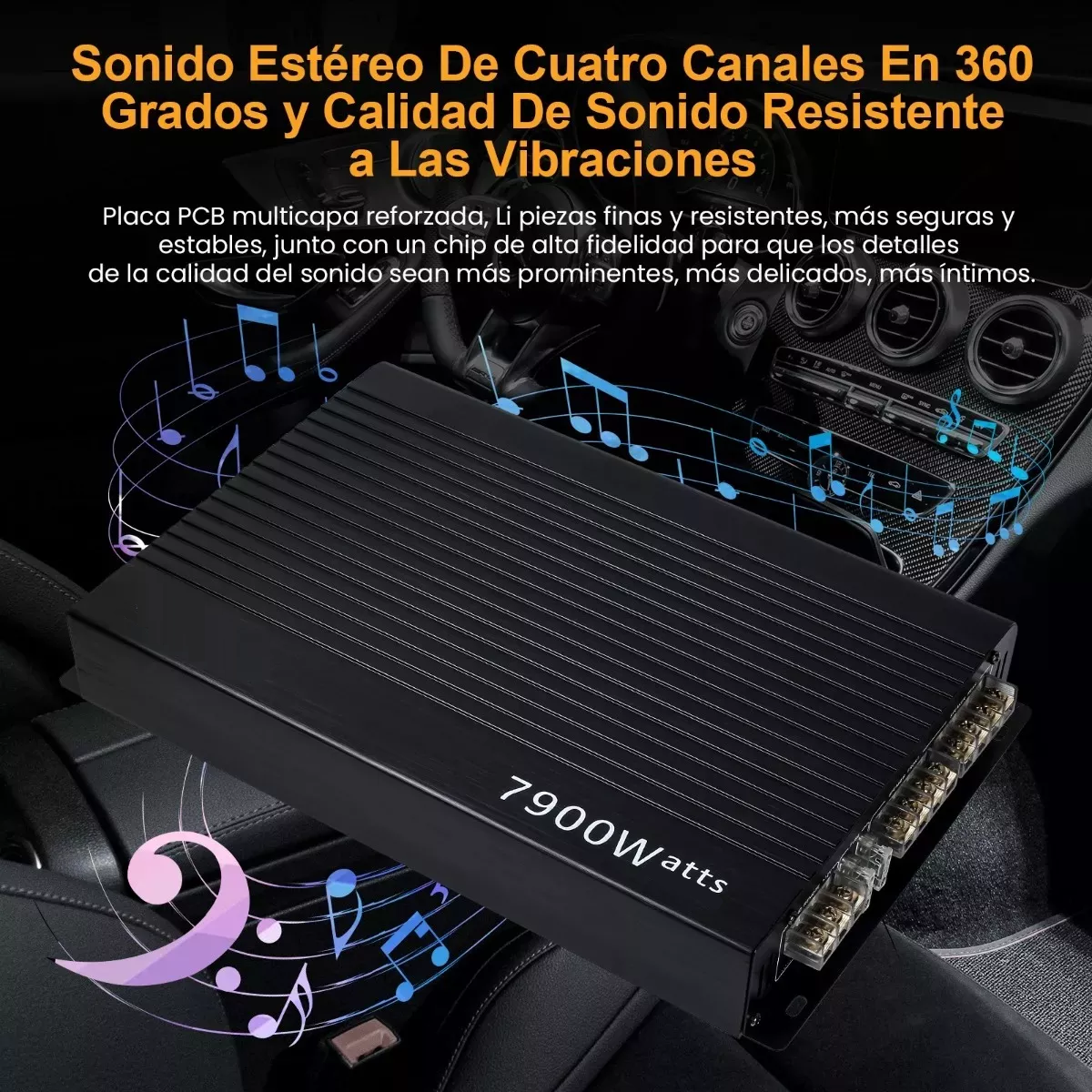 Foto 3 pulgar | Amplificador Fuente 7900w 4 Canales Para Auto Eo Safe Imports Esi-12318 Negro