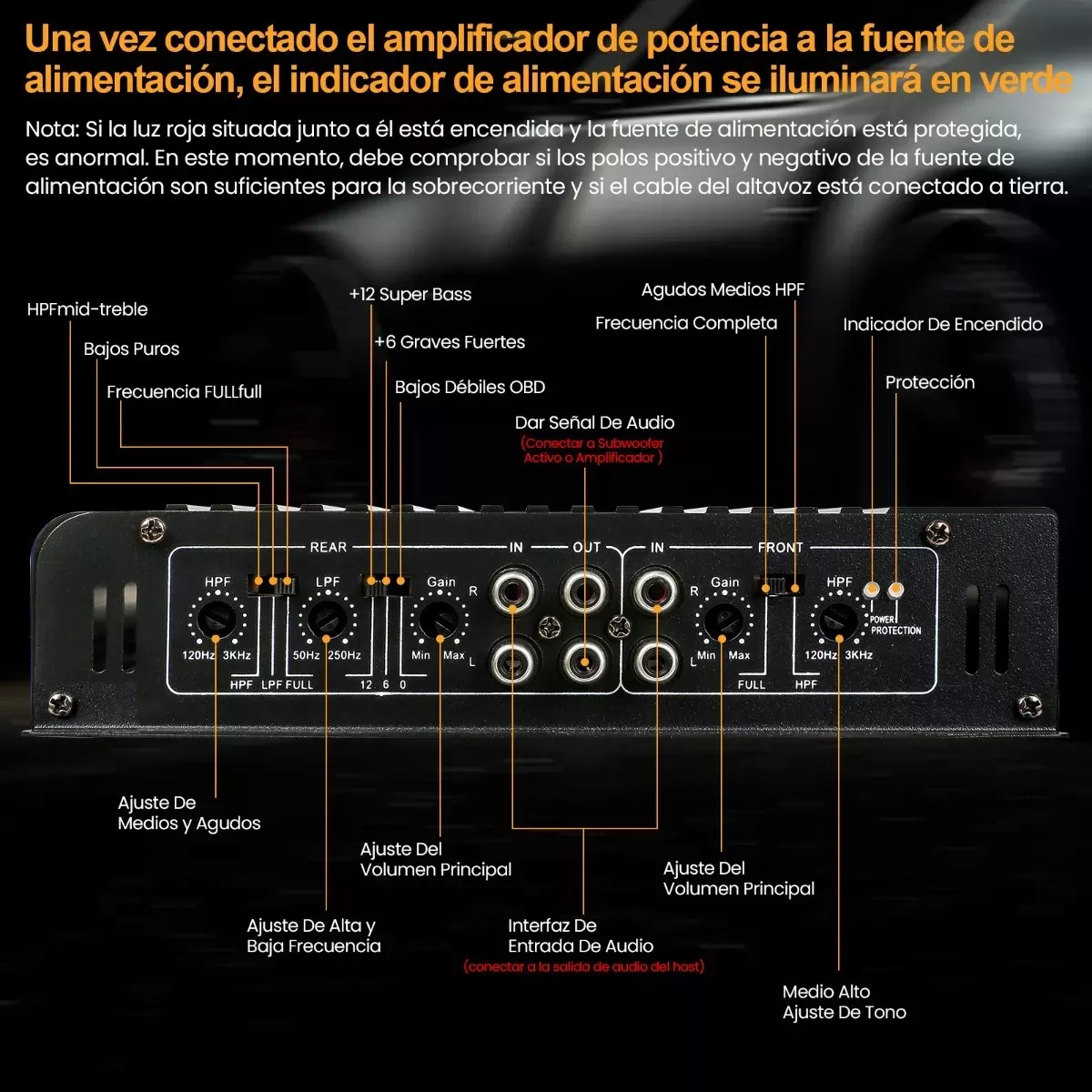 Foto 4 pulgar | Amplificador Fuente 7900w 4 Canales Para Auto Eo Safe Imports Esi-12318 Negro