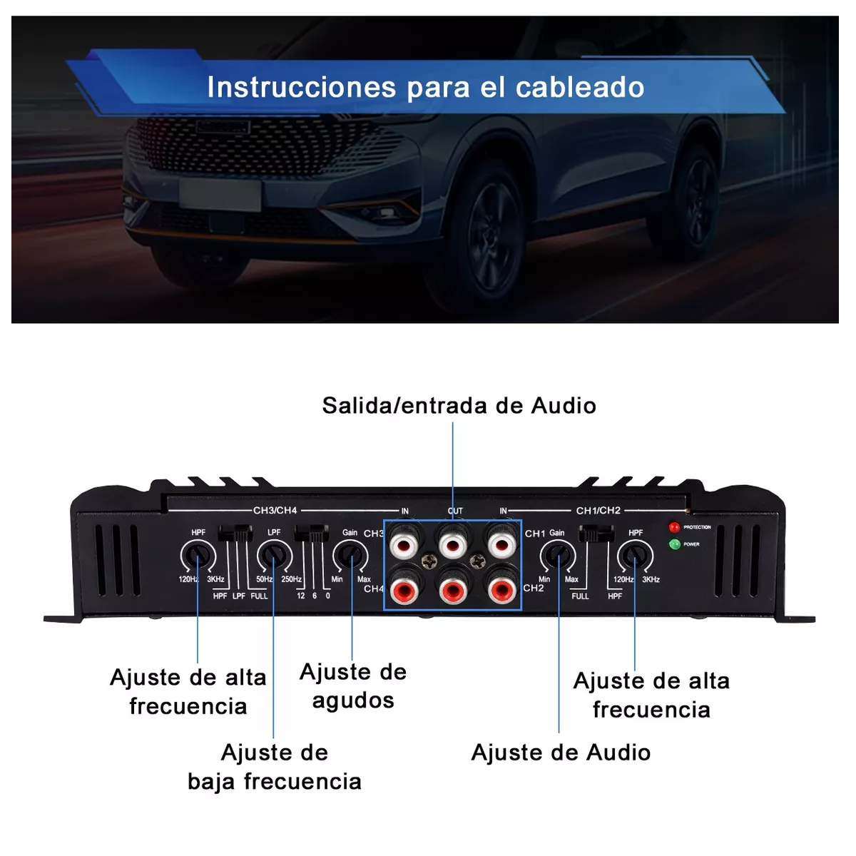 Foto 5 pulgar | Amplificador De Audio Para Auto 4 Canales 7900 W Eo Safe Imports Esi-12322 Negro