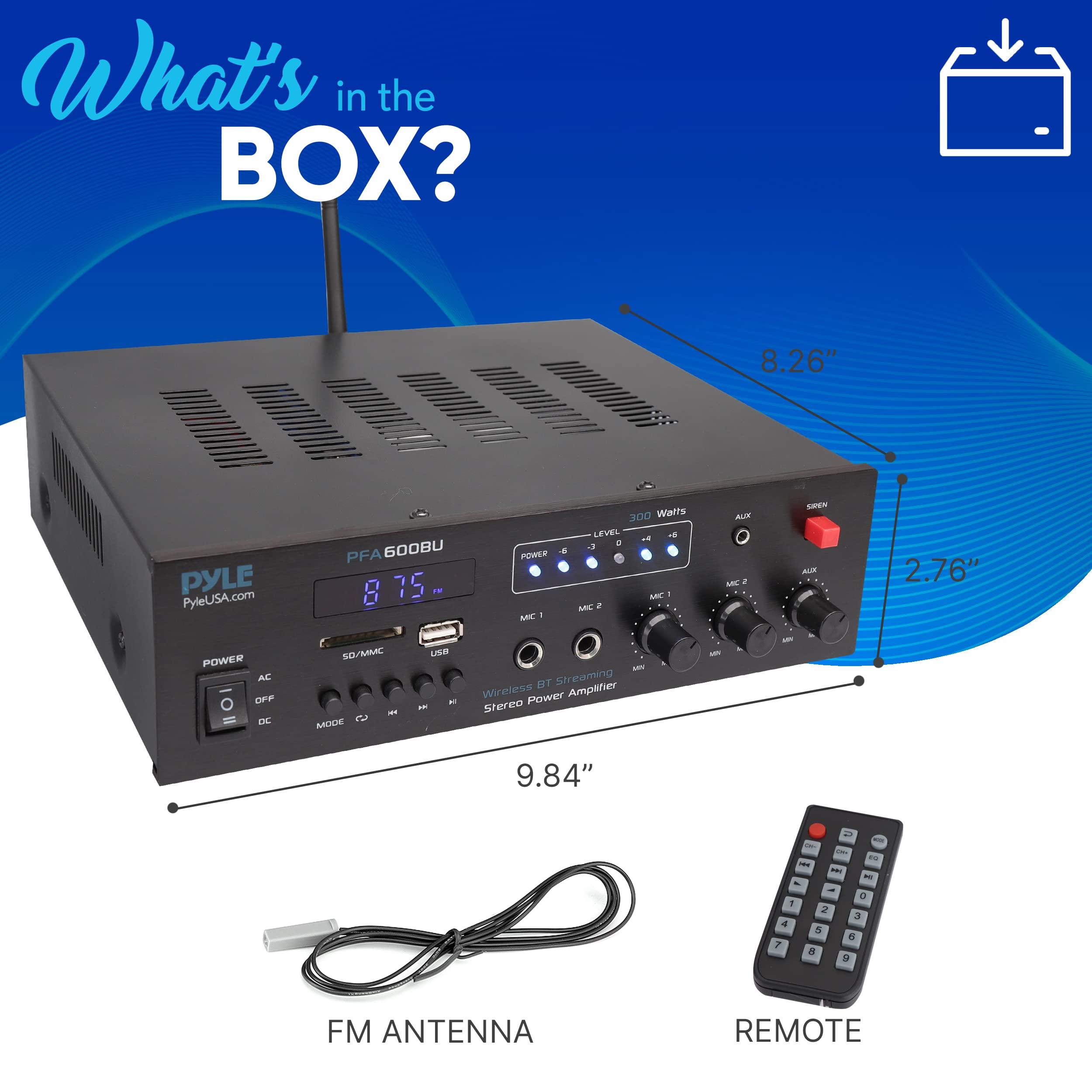Foto 8 pulgar | Amplificador De Karaoke Pyle Pfa600bu 300 W Bluetooth Con 2 Entradas De Micrófono - Venta Internacional.