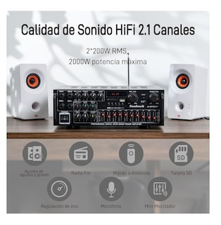 Foto 2 | Amplificador De Audio Para Auto Sunbuck 326 Casa Bluetooth