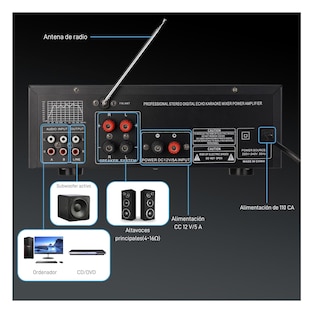 Foto 3 | Amplificador De Audio Para Auto Sunbuck 326 Casa Bluetooth