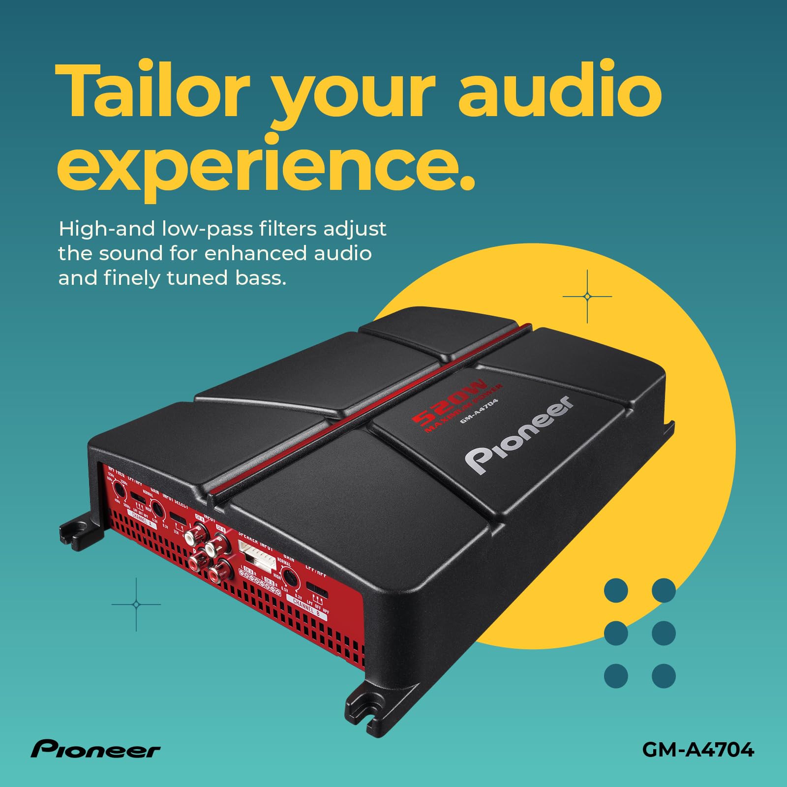 Foto 6 pulgar | Amplificador Para Coche Pioneer Gm-a4704, 4 Canales, Puenteable, 520 W - Venta Internacional.