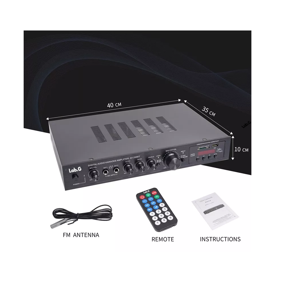Foto 5 pulgar | Amplificador Audio Bluetooth Lab.g 5 Canales 2000w Para Uso Doméstico Negro