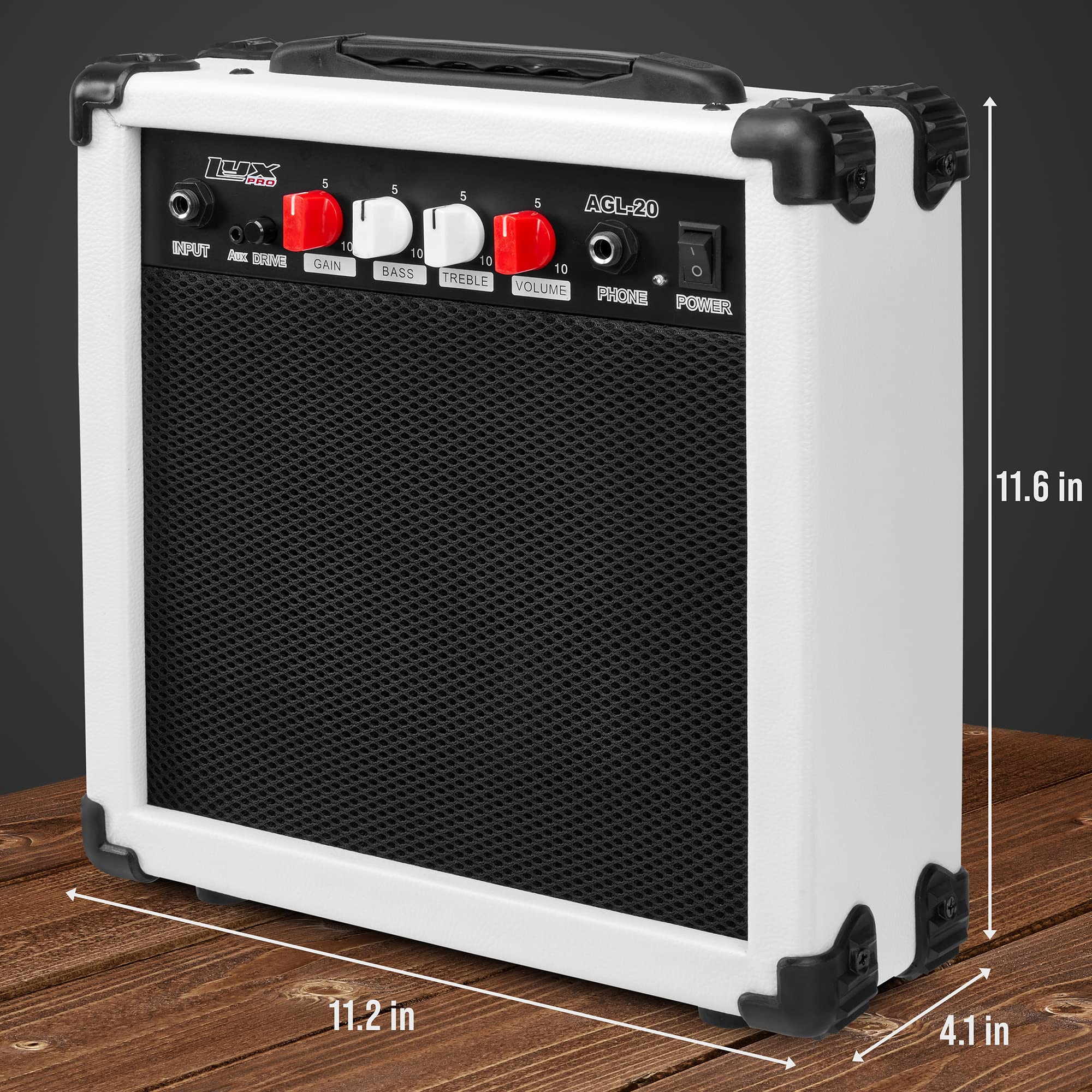 Foto 5 pulgar | Amplificador De Guitarra Eléctrica Lyxpro De 20 W Con Altavoz - Blanco - Venta Internacional.