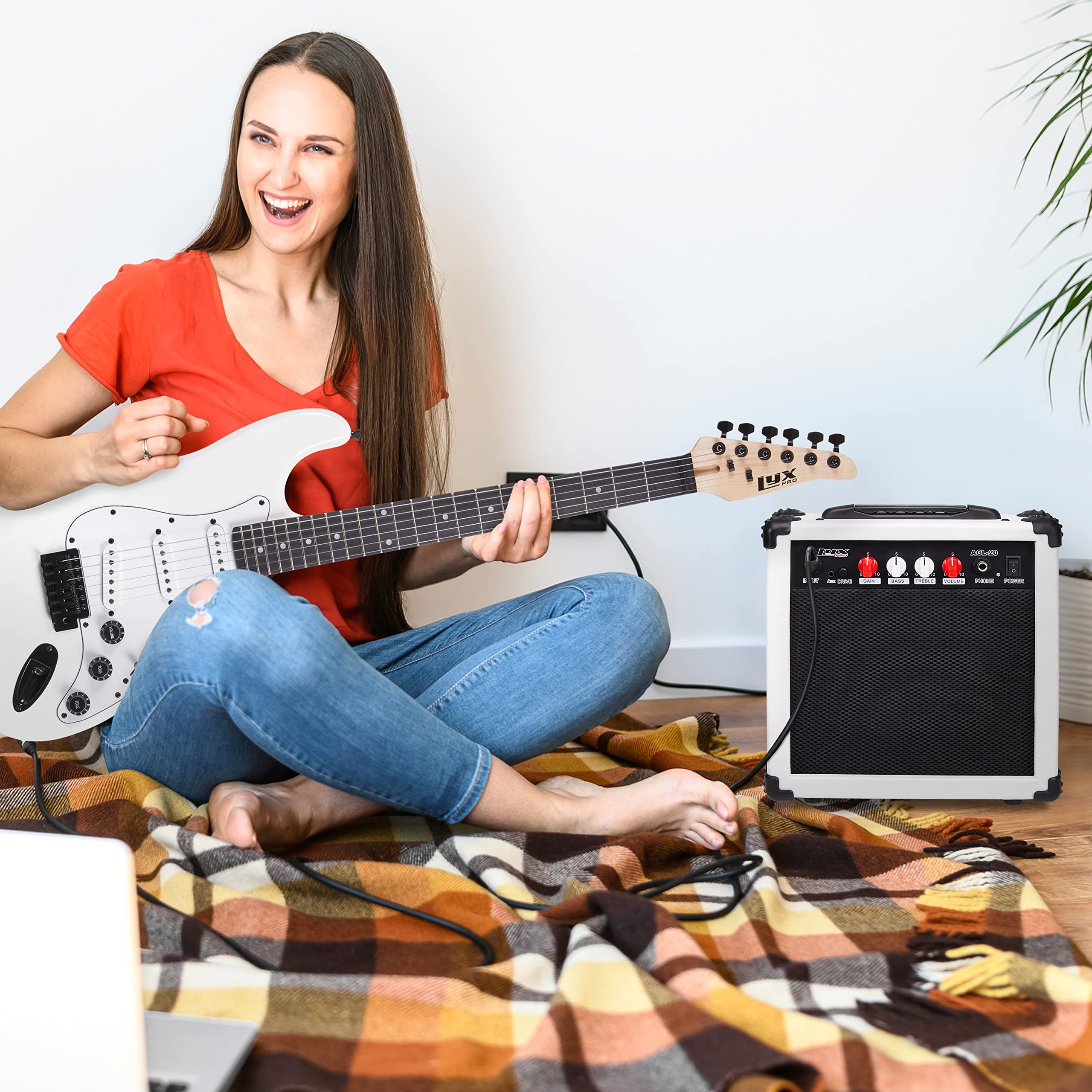 Foto 6 pulgar | Amplificador De Guitarra Eléctrica Lyxpro De 20 W Con Altavoz - Blanco - Venta Internacional.