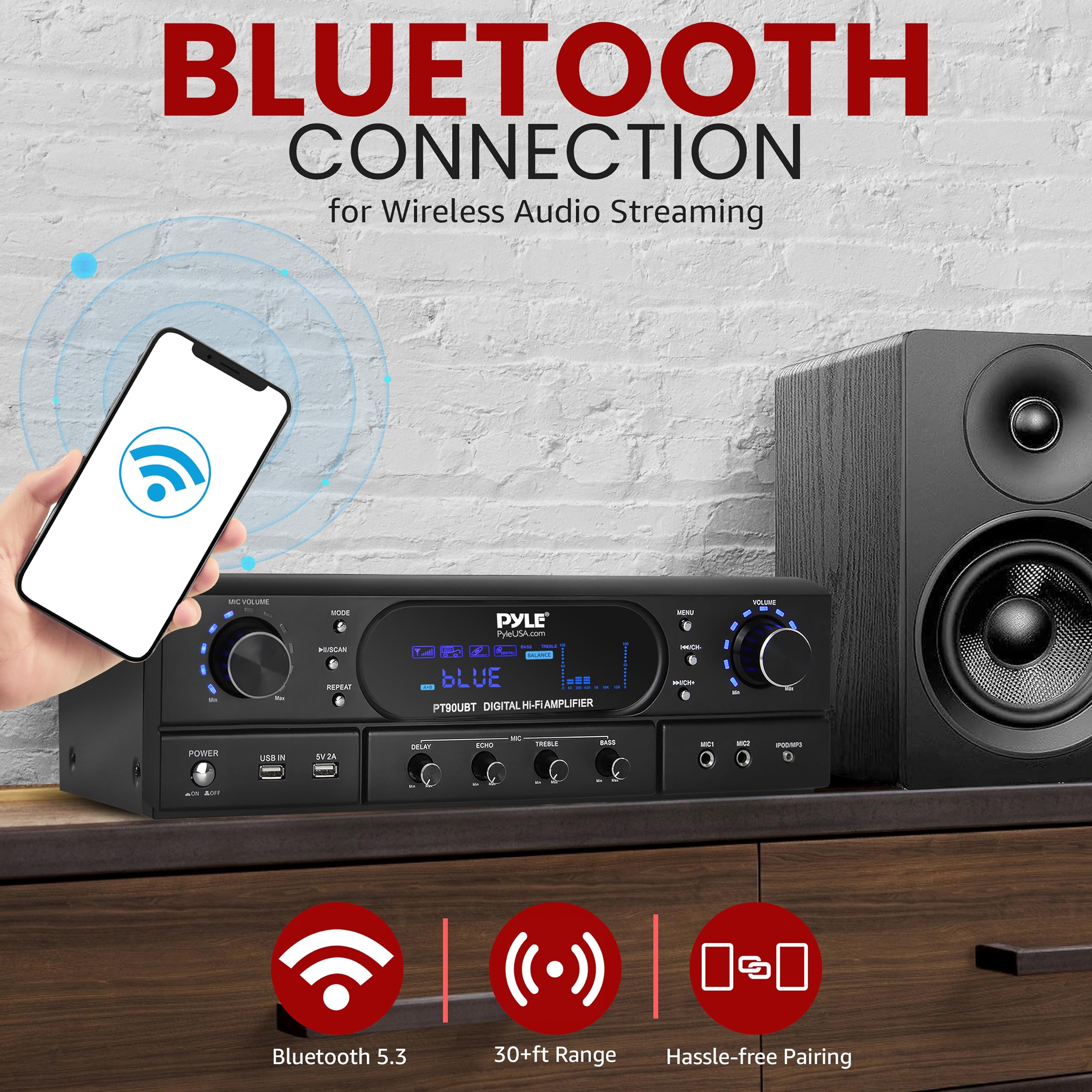 Foto 5 pulgar | Amplificador Receptor de Teatro Bluetooth Pyle Home Pt90ubt - Venta Internacional