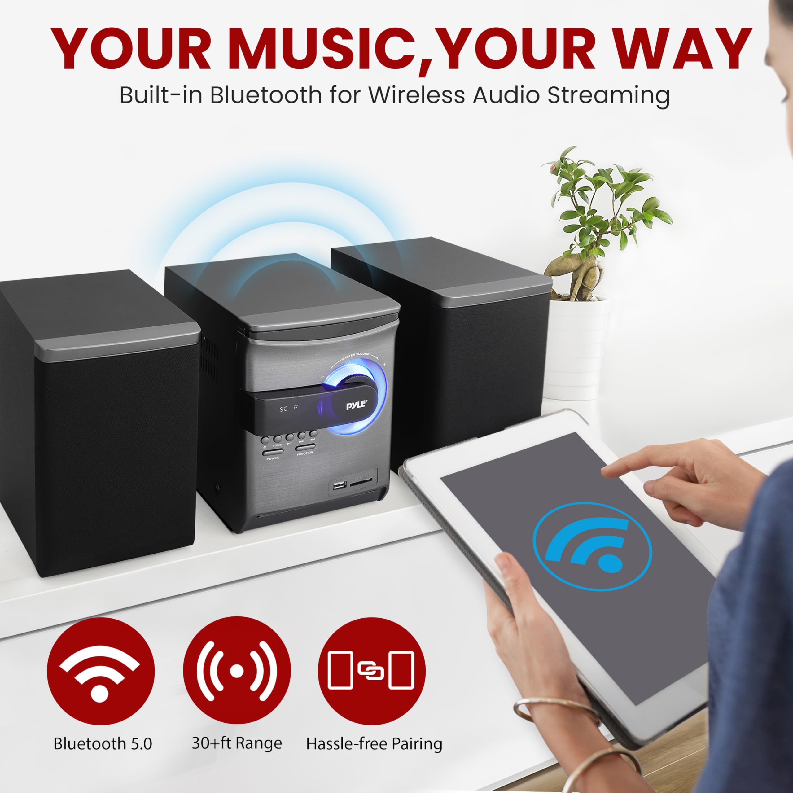 Foto 4 pulgar | Sistema Estéreo Pyle Radio Inalámbrico Bt Cd Fm 30 W - Venta Internacional