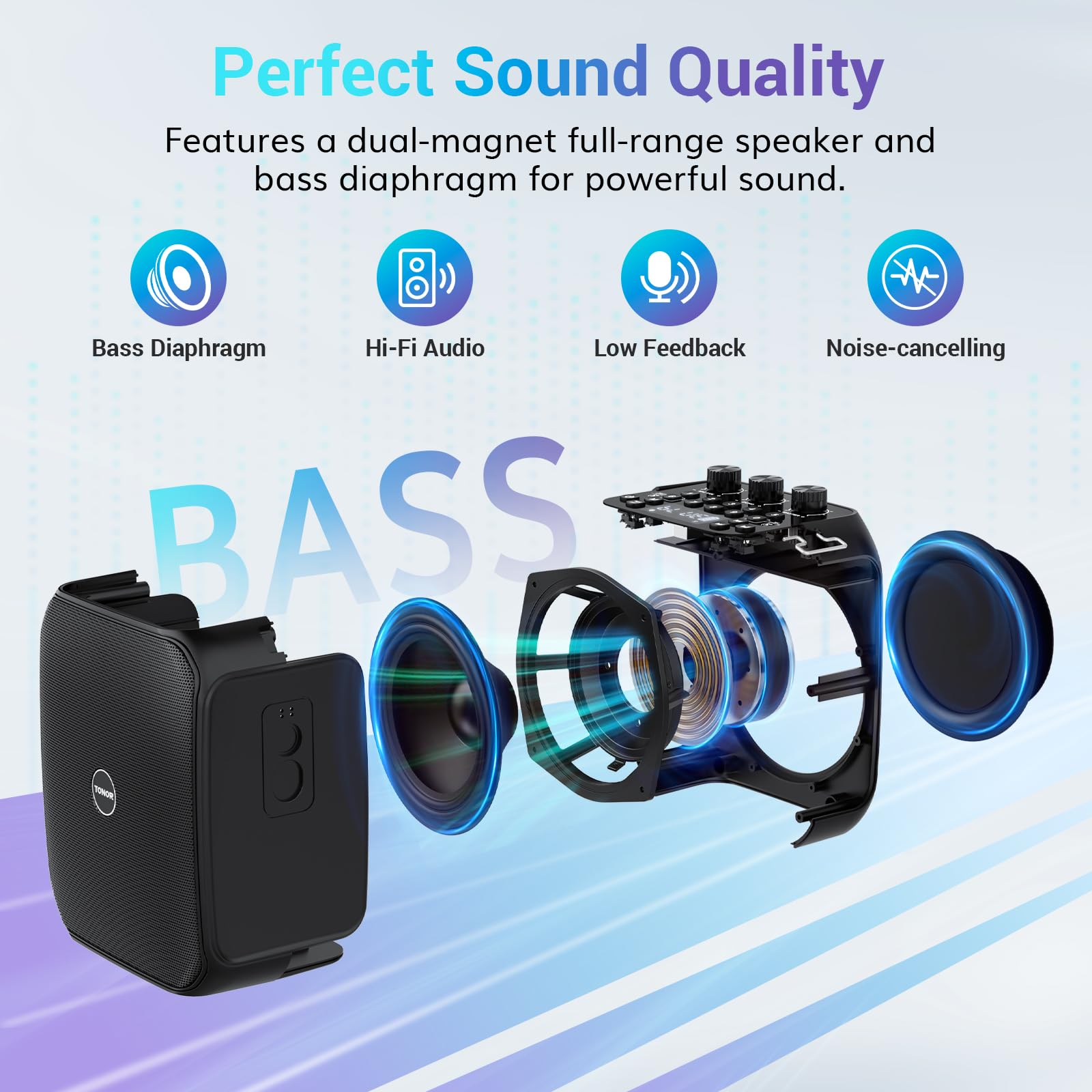 Foto 4 pulgar | Amplificador De Voz Tonor K13 50w Bluetooth Con Micrófono Inalámbrico 6000mah - Venta Internacional.