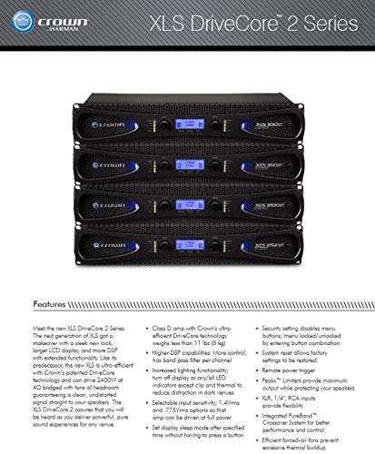 Foto 7 pulgar | Amplificador Crown Xls1002 Para Guitarra Acústica 350w Negro - Venta Internacional.