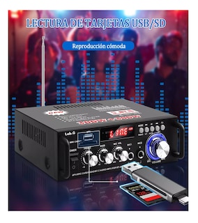 Foto 2 | Amplificador De Audio Para Carro Bluetooth 2 Canales 600w Negro